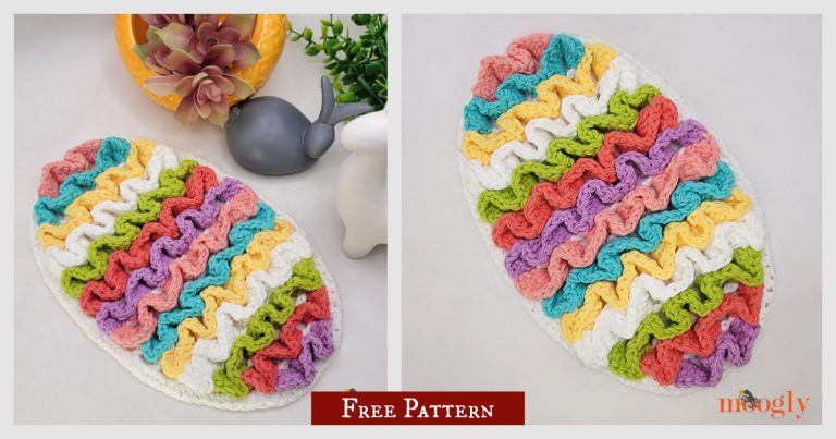 Easter Egg Wiggle Trivet Free Crochet Pattern