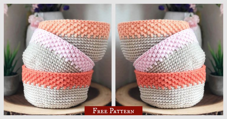 Easy Modern Storage Basket Free Crochet Pattern and Video Tutorial