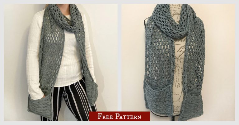 Easy Pocket Scarf Free Crochet Pattern