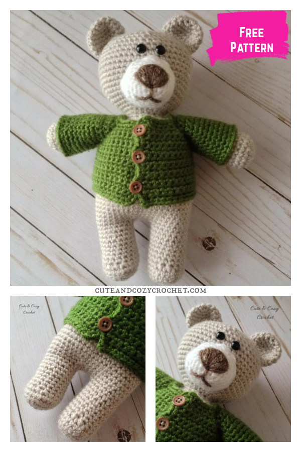 Freddy The Teddy Free Crochet Pattern