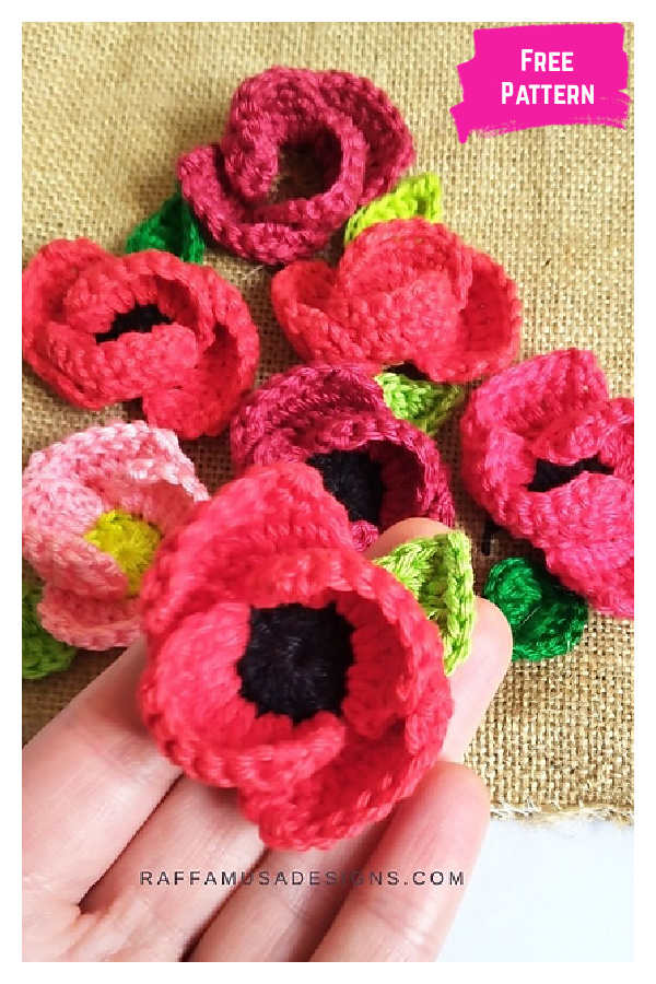 Poppy Flower Free Crochet Pattern