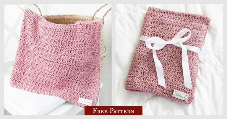Simple Baby Girl Blanket Free Crochet Pattern and Video Tutorial