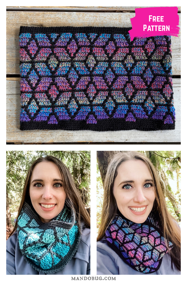 Skyshard Mosaic Cowl Free Crochet Pattern
