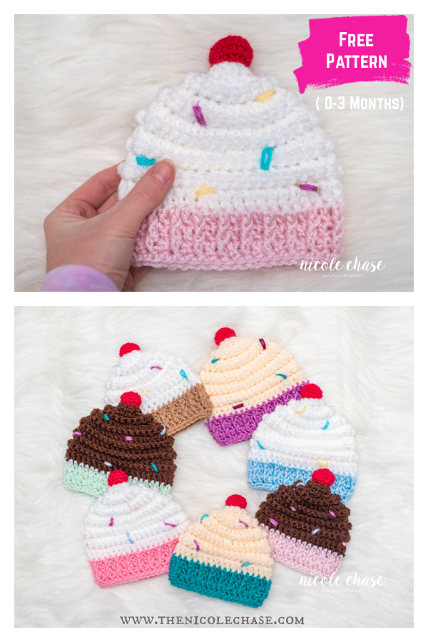 Sweet Cupcake Hat Free Crochet Pattern 