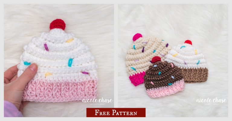 Sweet Cupcake Hat Free Crochet Pattern
