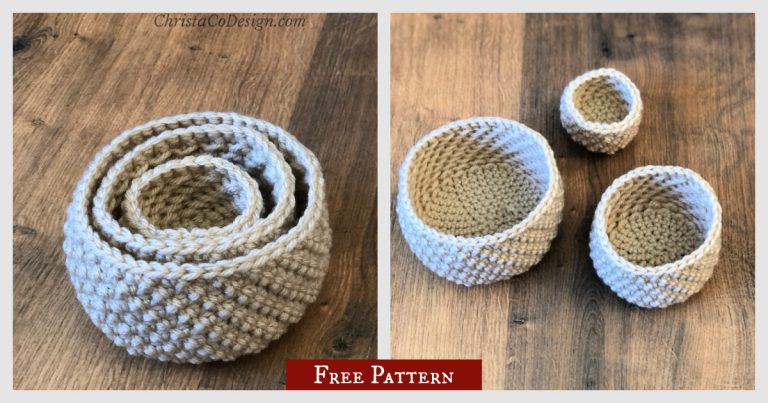 Alda Nesting Baskets Free Crochet Pattern