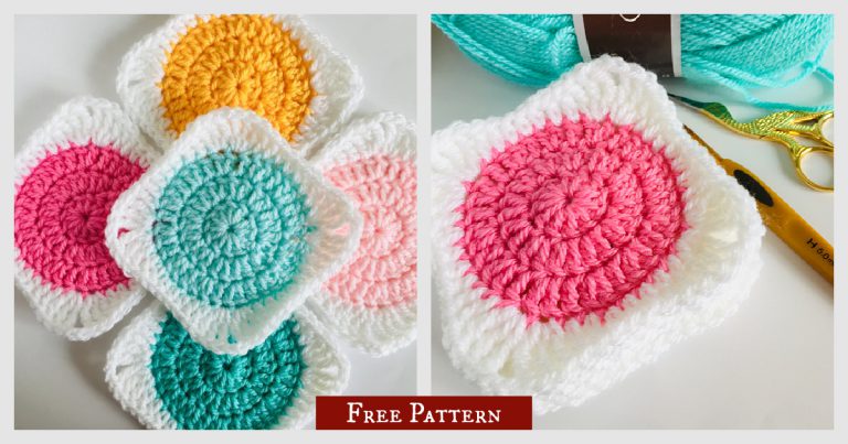 Circle Granny Square Free Crochet Pattern