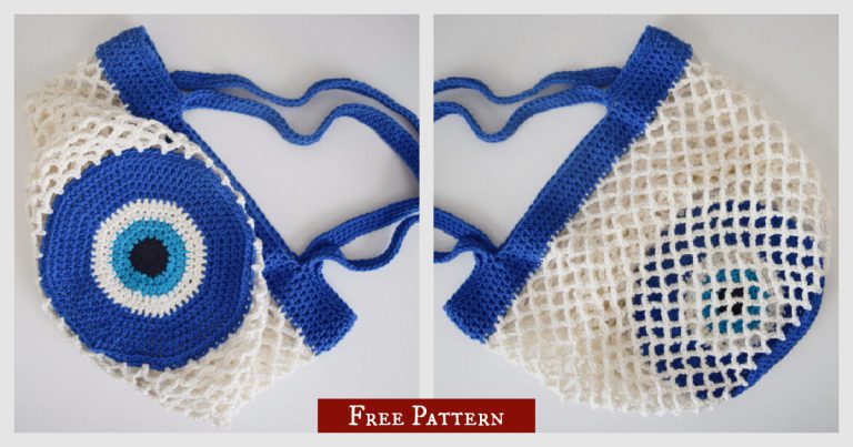 Evil Eye Market Bag Free Crochet Pattern