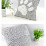 Paw Print Pillow Cover Free Crochet Pattern