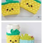 Pineapple Cup and Mug Cozies Free Crochet Pattern and Video Tutorial