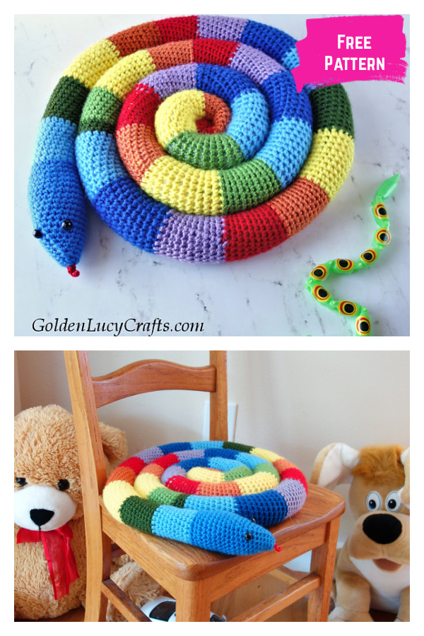 Snake Chair Pad Free Crochet Pattern