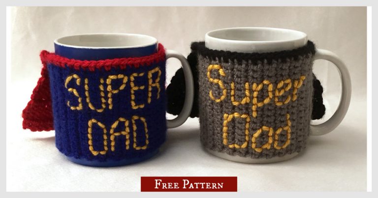 Super Dad Mug Cosy Free Crochet Pattern