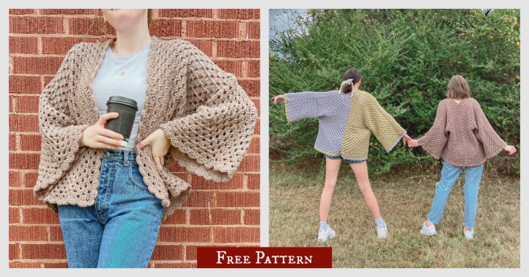 Classic Granny Hexagon Cardigan Free Crochet Pattern and Video Tutorial