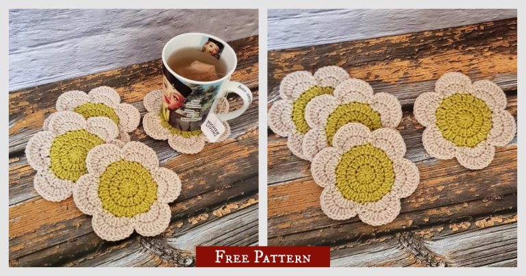 Flower Power Coasters Free Crochet Pattern