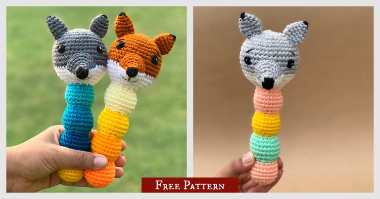 Fox and Wolf Rattle Free Crochet Pattern