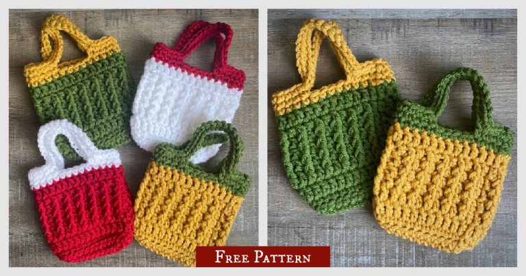 Mini Gift Bag Free Crochet Pattern