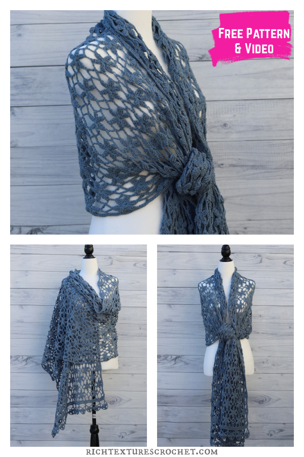 Orchid Shawl Free Crochet Pattern and Video Tutorial 