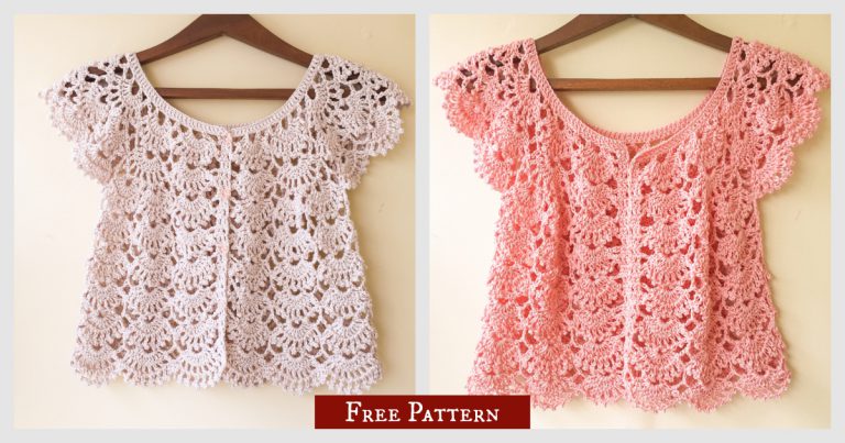 Picot Fan Summer Cardigan Free Crochet Pattern