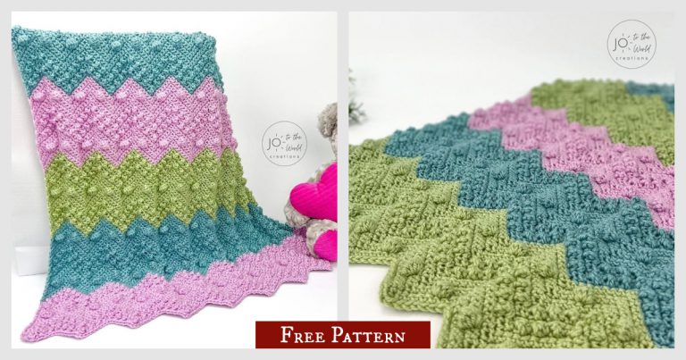 Textured Chevron Blanket Free Crochet Pattern and Video Tutorial