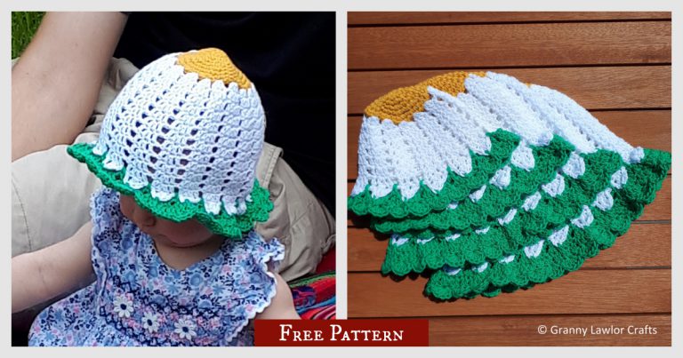 Baby Daisy Sun Hat Free Crochet Pattern