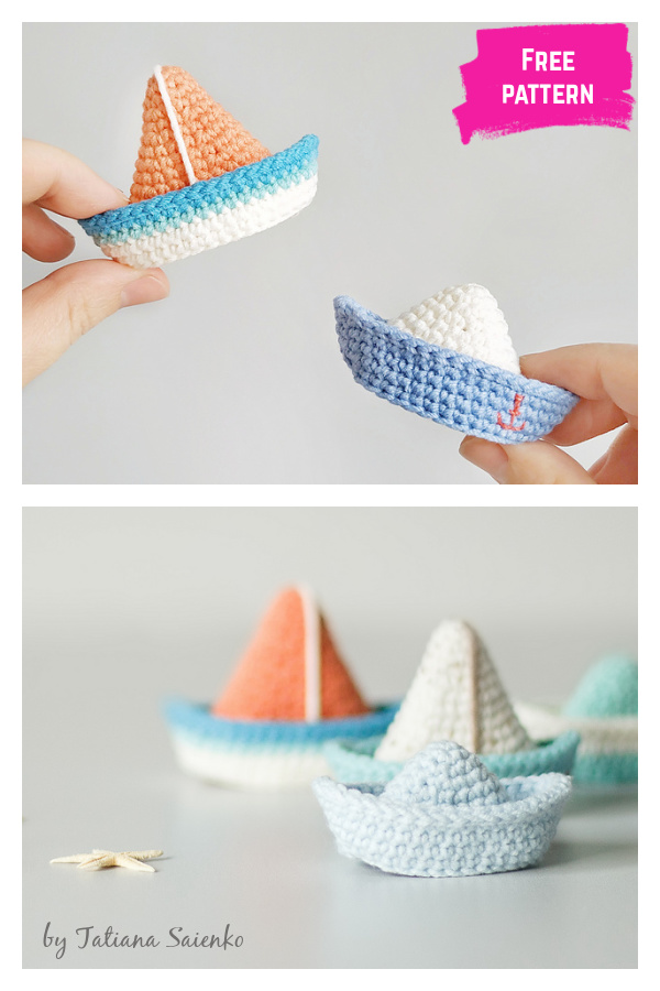 Boat and Sailboat Free Crochet Pattern 