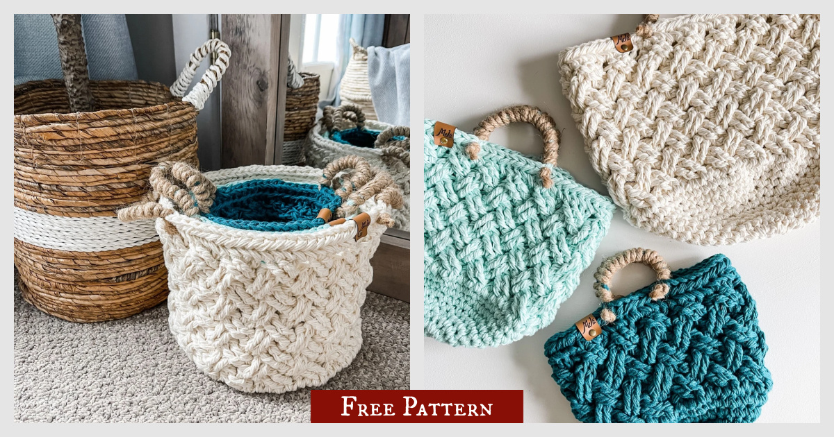Celtic Weave Nesting Baskets Crochet Pattern - MJ's off the Hook