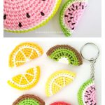 Fruit Slice Keychains Free Crochet Pattern