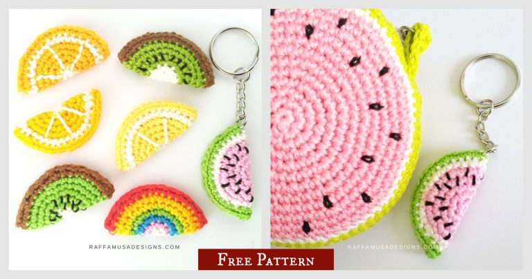 Fruit Slice Keychains Free Crochet Pattern