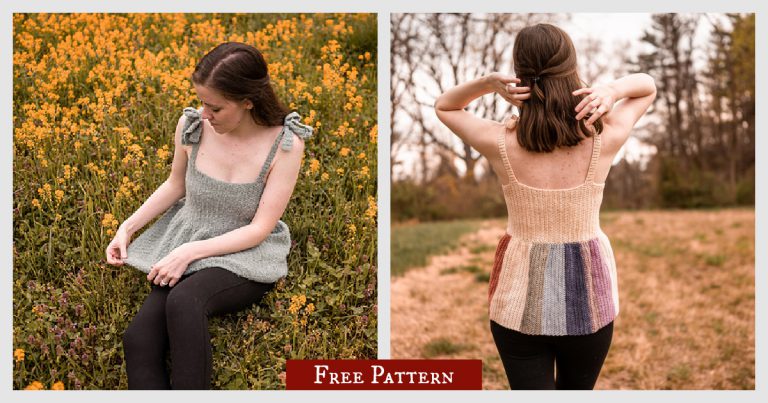 Polly Peplum Top Free Crochet Pattern and Video Tutorial