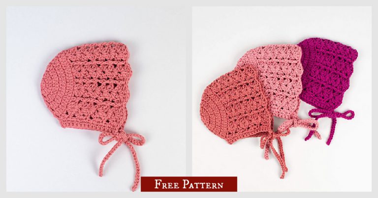 Seashell Baby Bonnet Free Crochet Pattern and Video Tutorial
