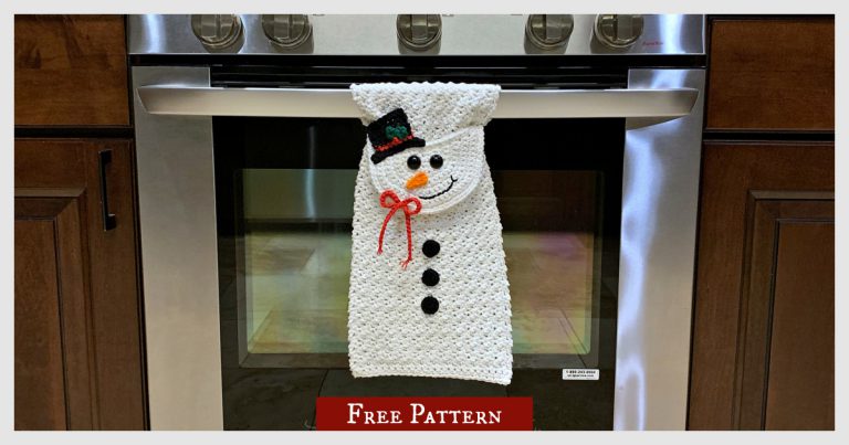 Snowman Kitchen Towel Free Crochet Pattern