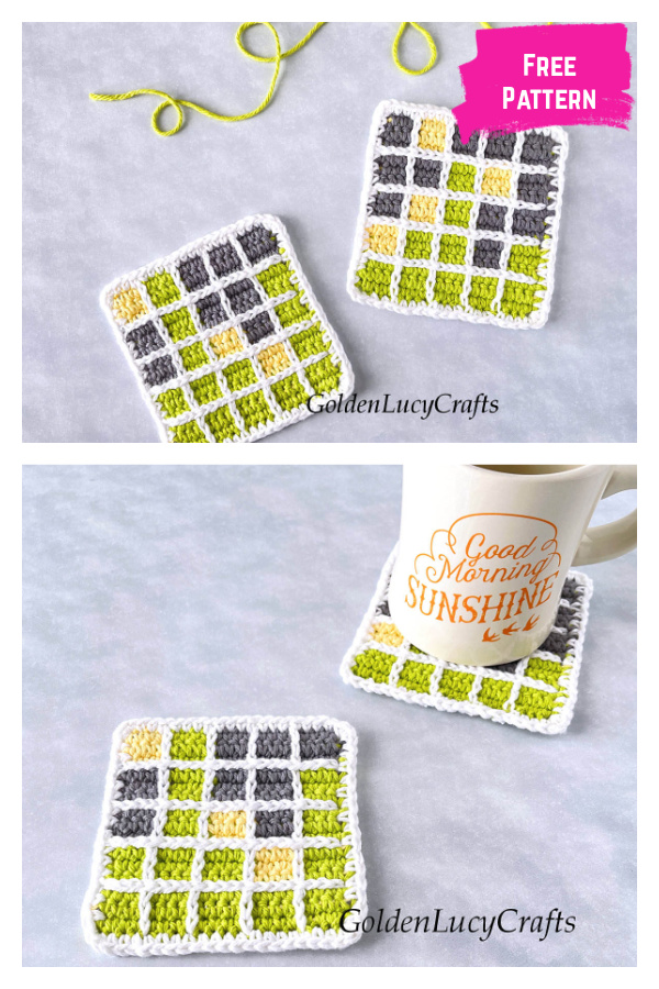 Wordle Coaster Free Crochet Pattern