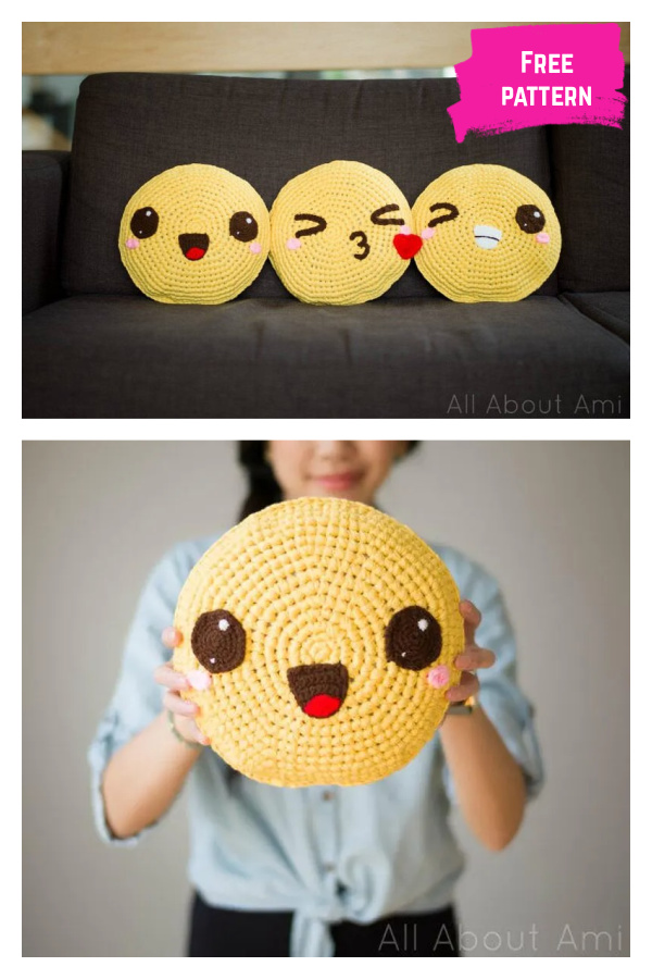 Emoji Pillows Free Crochet Pattern