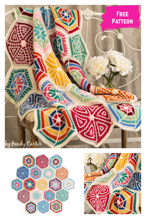 Mandala Sampler Throw Free Crochet Pattern