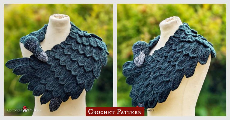 Raven Shawl Wrap Crochet Pattern