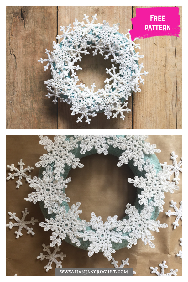 Snowflake Christmas Wreath Free Crochet Pattern