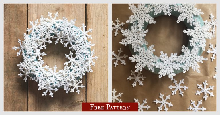 Snowflake Christmas Wreath Free Crochet Pattern