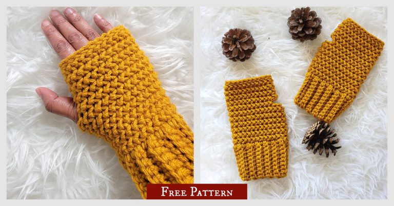 Avery Fingerless Mittens Free Crochet Pattern