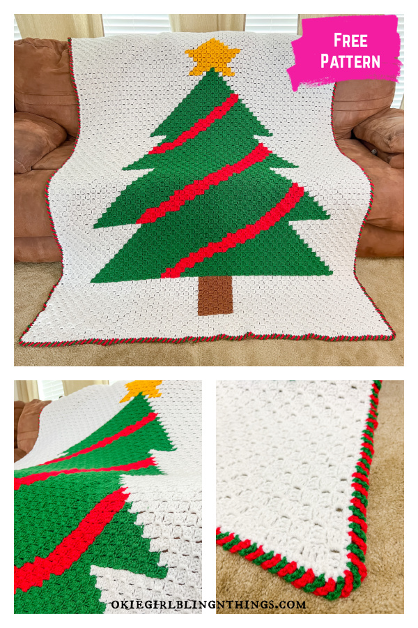 Christmas Tree Blanket Free Crochet Pattern