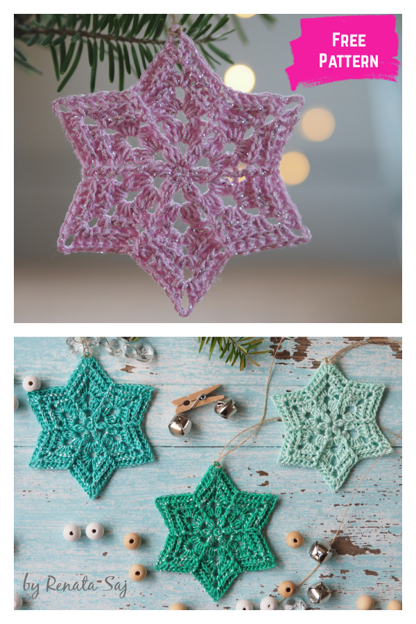 Flower Star Snowflake Free Crochet Pattern