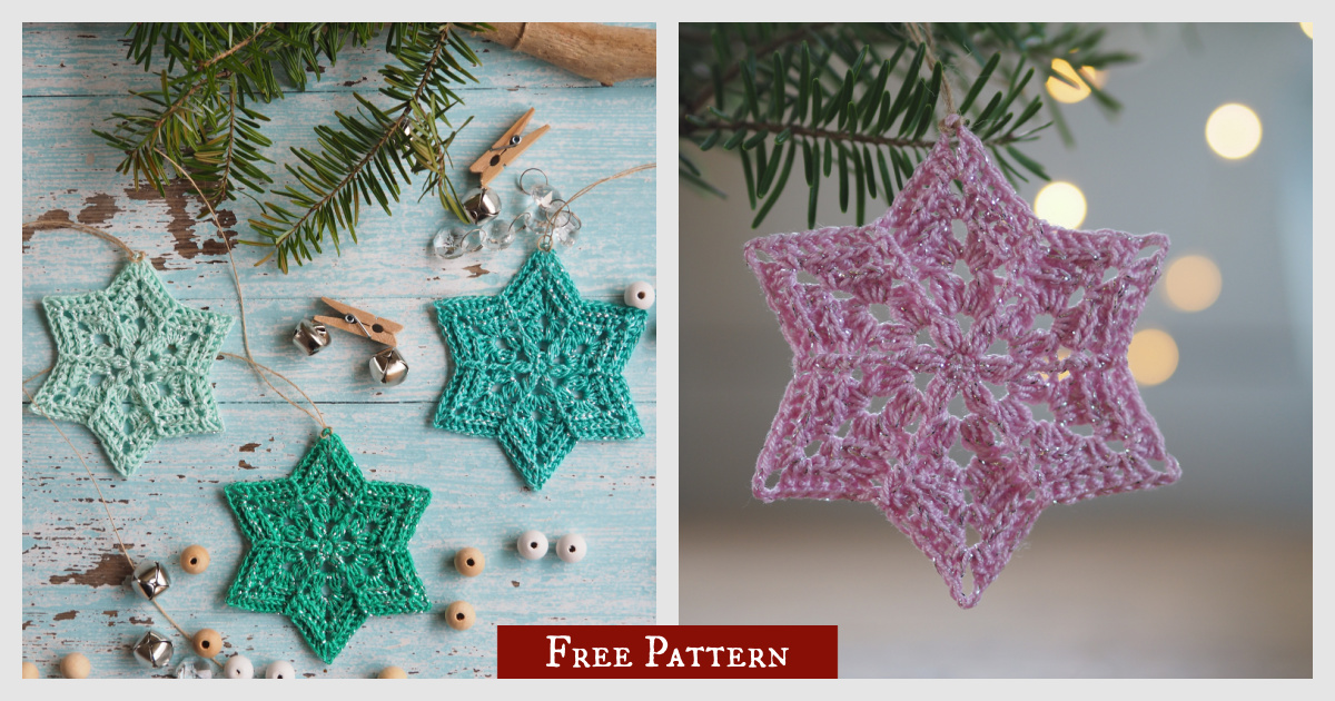 Flower Star Snowflake Free Crochet Pattern