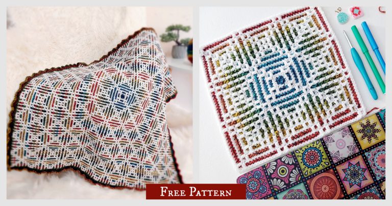 Mosaics Blanket Free Crochet Pattern