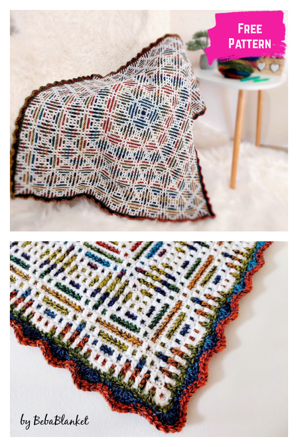 Mosaics Blanket Free Crochet Pattern 