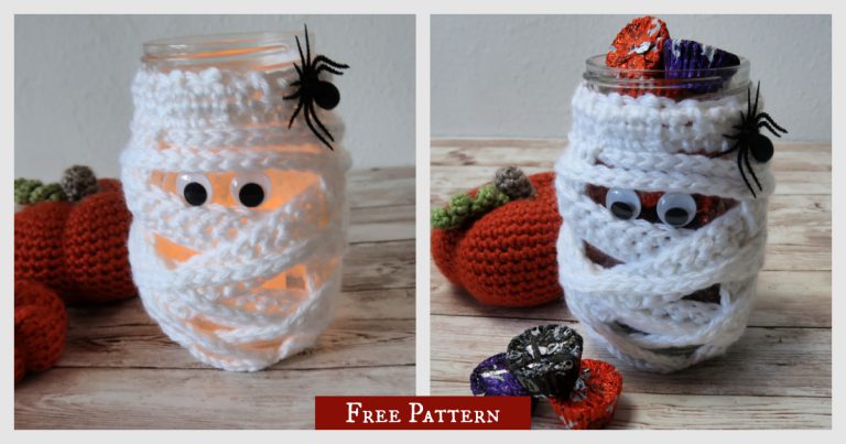 Mummy Mason Jar Free Crochet Pattern