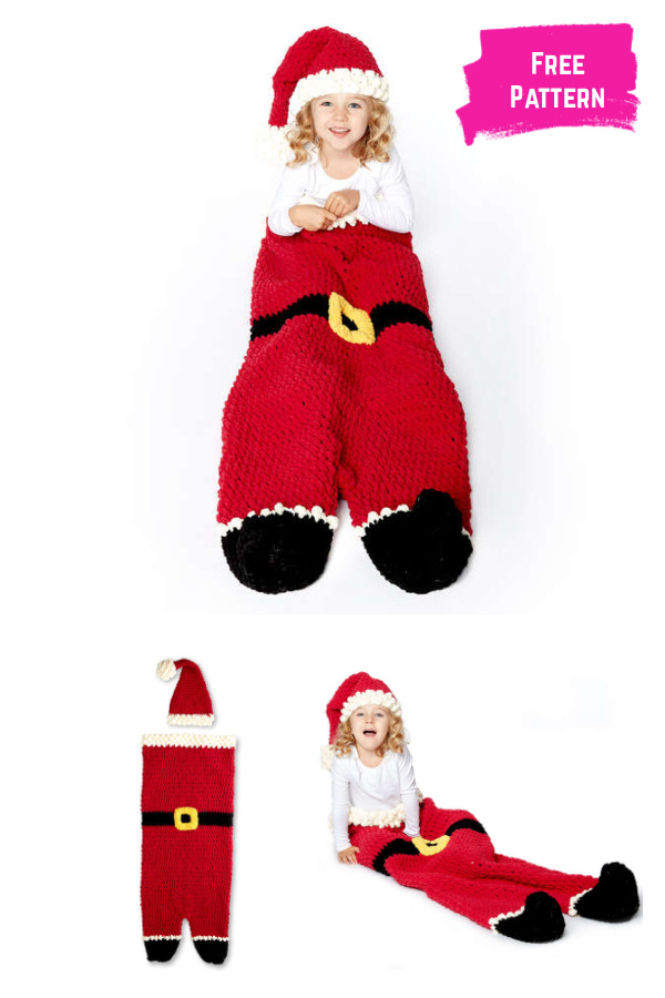 Santa Snuggle Sack and Hat Free Crochet Pattern
