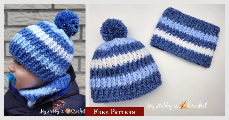 Shifted Rib Hat and Cowl Set Free Crochet Pattern