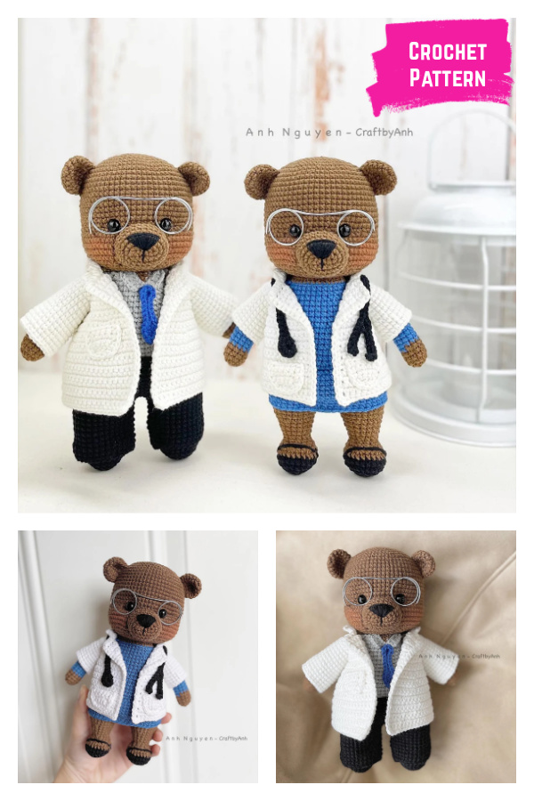 Doctor Teddy Bears Amigurumi Crochet Pattern