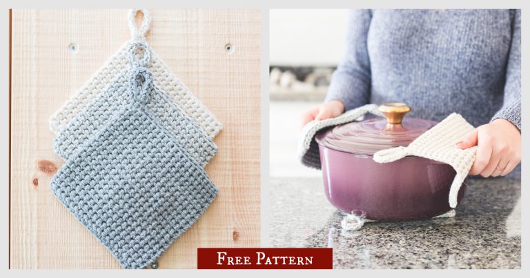 Double Thick Potholders Free Crochet Pattern and Video Tutorial