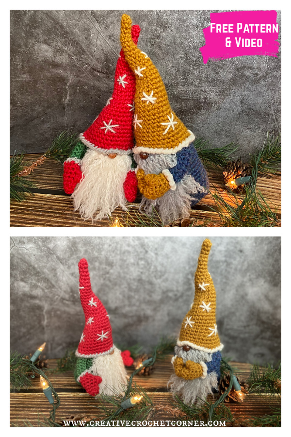 Gnome for the Holidays Free Crochet Pattern and Video Tutorial