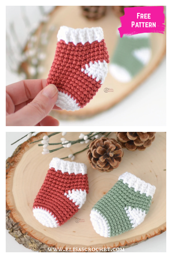 Mini Christmas Stocking Free Crochet Pattern